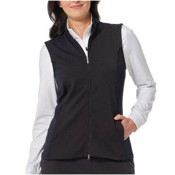 NWT Greg Norman Women's Ribbed Vest  Black - Picture 1 of 3